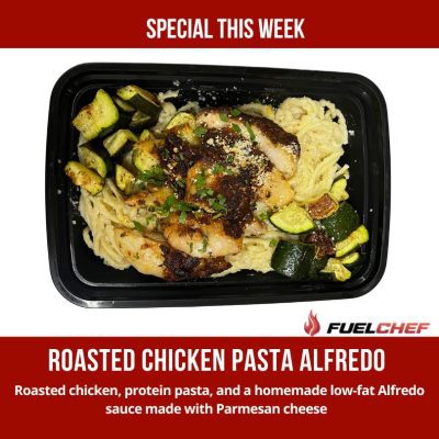 Roasted chicken pasta Alfredo