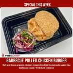 Barbecue pulled chicken burger