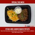 Steak and loaded baked potato