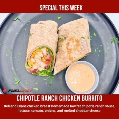 Chipotle ranch chicken burrito